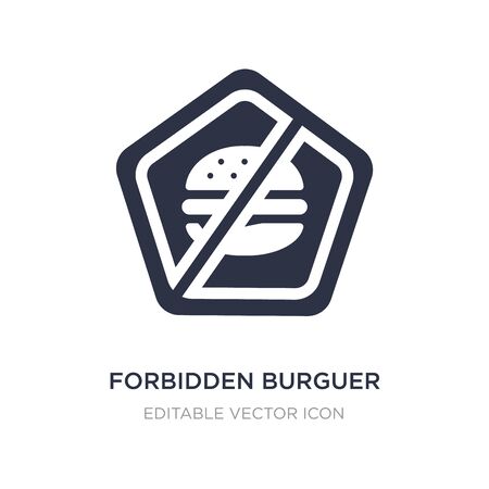 forbidden burguer icon on white background. Simple element illustration from Food concept. forbidden burguer icon symbol design.のイラスト素材
