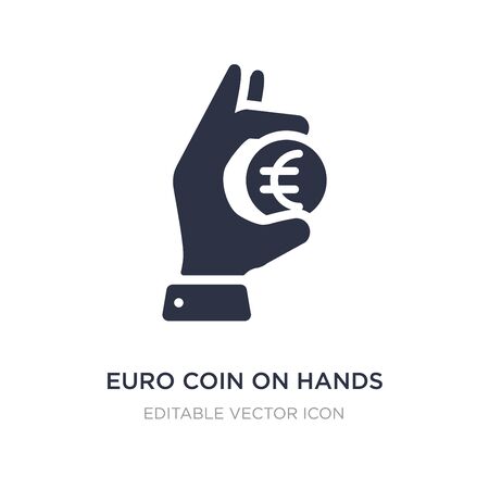 euro coin on hands icon on white background. Simple element illustration from Business concept. euro coin on hands icon symbol design.のイラスト素材