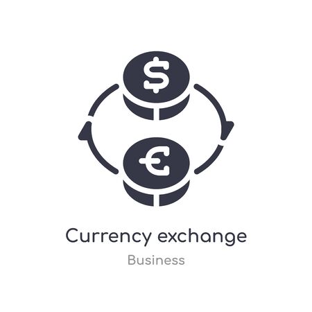 currency exchange outline icon. isolated line vector illustration from business collection. editable thin stroke currency exchange icon on white backgroundのイラスト素材