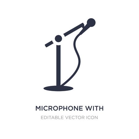microphone with stand icon on white background. Simple element illustration from Education concept. microphone with stand icon symbol design.のイラスト素材