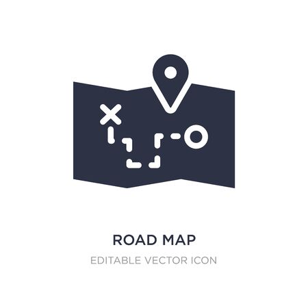 road map icon on white background. Simple element illustration from Travel concept. road map icon symbol design.のイラスト素材