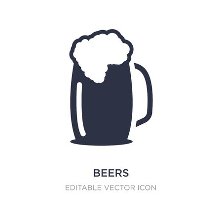 beers icon on white background. Simple element illustration from Food concept. beers icon symbol design.のイラスト素材
