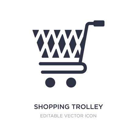 shopping trolley icon on white background. Simple element illustration from General concept. shopping trolley icon symbol design.のイラスト素材