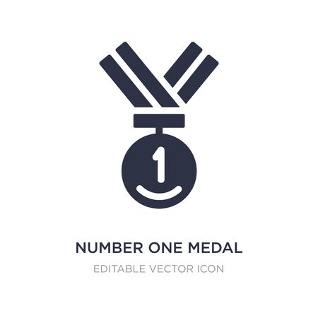 number one medal icon on white background. Simple element illustration from General concept. number one medal icon symbol design.のイラスト素材