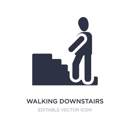 walking downstairs icon on white background. Simple element illustration from People concept. walking downstairs icon symbol design.のイラスト素材