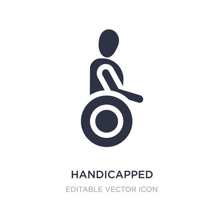 handicapped icon on white background. Simple element illustration from People concept. handicapped icon symbol design.のイラスト素材