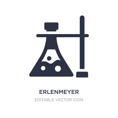 erlenmeyer flask and bracket icon on white background. Simple element illustration from General concept. erlenmeyer flask and bracket icon symbol design.のイラスト素材