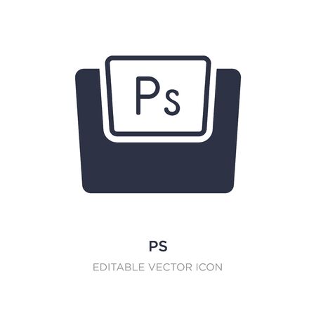 ps icon on white background. Simple element illustration from Files and folders concept. ps icon symbol design.のイラスト素材