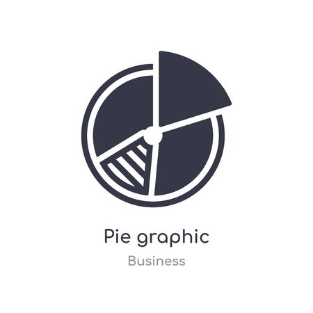 pie graphic outline icon. isolated line vector illustration from business collection. editable thin stroke pie graphic icon on white backgroundのイラスト素材