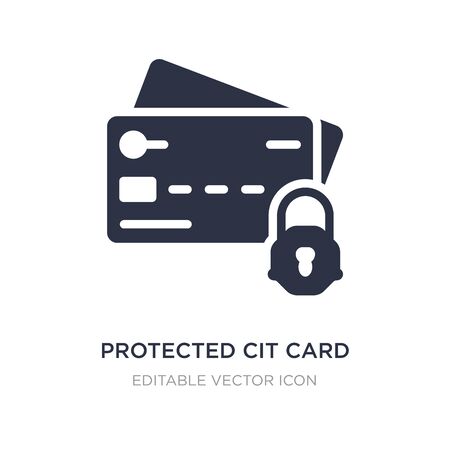 protected cit card icon on white background. Simple element illustration from Security concept. protected cit card icon symbol design.のイラスト素材