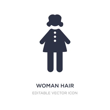 woman hair icon on white background. Simple element illustration from People concept. woman hair icon symbol design.のイラスト素材