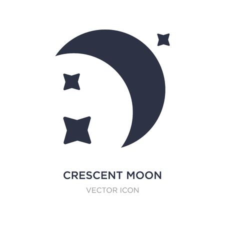 crescent moon icon on white background. Simple element illustration from Astronomy concept. crescent moon sign icon symbol design.のイラスト素材