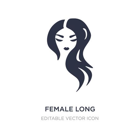 female long black hair icon on white background. Simple element illustration from Shapes concept. female long black hair icon symbol design.のイラスト素材