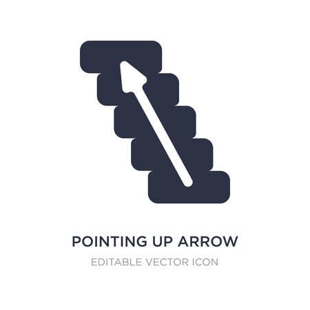 pointing up arrow icon on white background. Simple element illustration from UI concept. pointing up arrow icon symbol design.のイラスト素材
