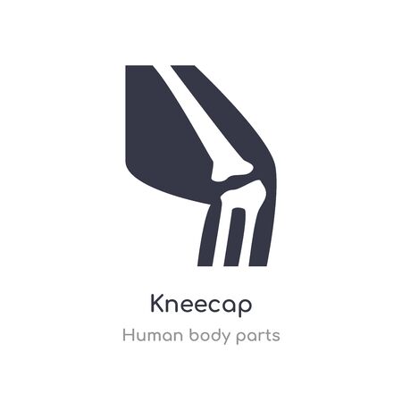 kneecap outline icon. isolated line vector illustration from human body parts collection. editable thin stroke kneecap icon on white backgroundのイラスト素材