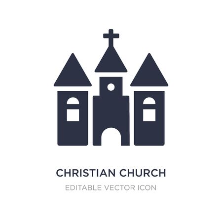 christian church icon on white background. Simple element illustration from Shapes concept. christian church icon symbol design.のイラスト素材