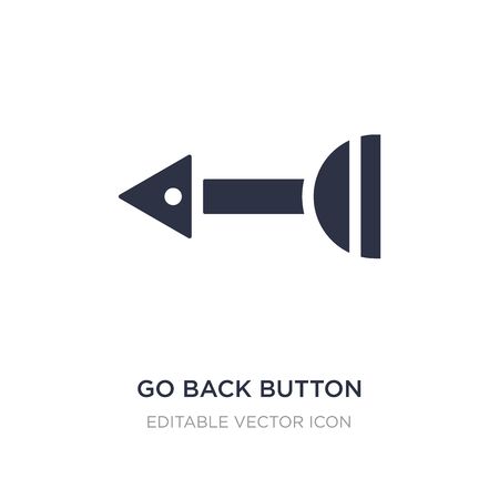 go back button icon on white background. Simple element illustration from UI concept. go back button icon symbol design.