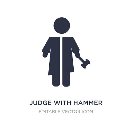 judge with hammer icon on white background. Simple element illustration from People concept. judge with hammer icon symbol design.のイラスト素材