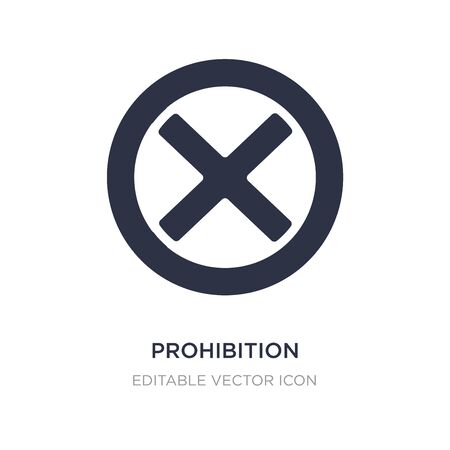 prohibition icon on white background. Simple element illustration from Signs concept. prohibition icon symbol design.のイラスト素材