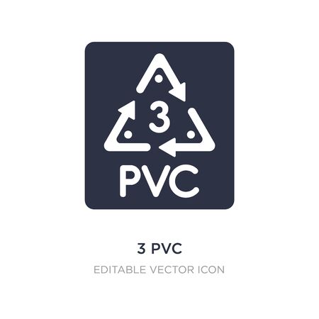 3 pvc icon on white background. Simple element illustration from UI concept. 3 pvc icon symbol design.のイラスト素材