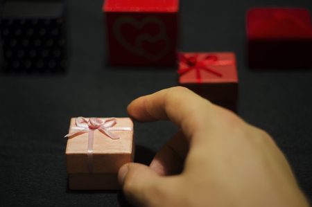 gift boxes on a black background