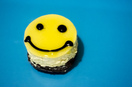 Cake in the form of an emoticonの写真素材