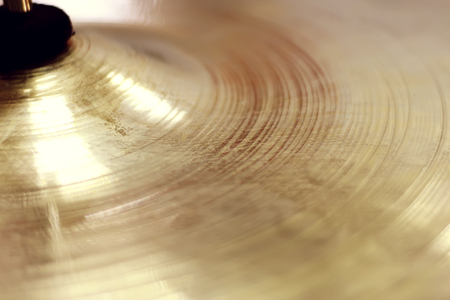 Golden disc hat backgroundの写真素材