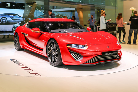 Geneva, Switzerland - March 4, 2015: 2015 Volkswagen Golf GTD Variant presented on the 85th International Geneva Motor Showのeditorial素材