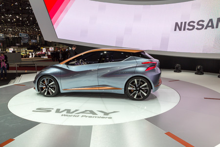 Geneva, Switzerland - March 4, 2015: 2015 Nissan Sway Concept presented on the 85th International Geneva Motor Showのeditorial素材