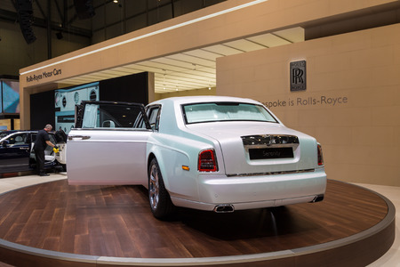 Geneva, Switzerland - March 4, 2015: 2015 Rolls-Royce Phantom Serenity presented on the 85th International Geneva Motor Showのeditorial素材