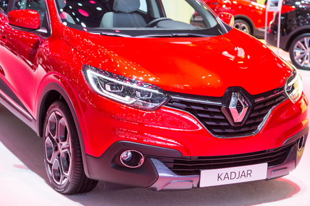 Geneva, Switzerland - March 4, 2015: 2015 Renault Kadjar presented on the 85th International Geneva Motor Showのeditorial素材
