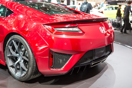 Geneva, Switzerland - March 4, 2015: 2016 Honda NSX presented on the 85th International Geneva Motor Showのeditorial素材