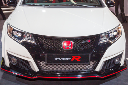 Geneva, Switzerland - March 4, 2015: 2016 Honda Civic Type R presented on the 85th International Geneva Motor Showのeditorial素材