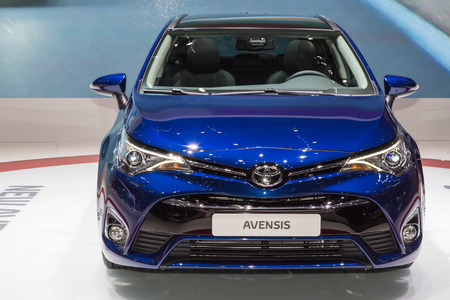 Geneva, Switzerland - March 4, 2015: 2015 Toyota Avensis presented on the 85th International Geneva Motor Showのeditorial素材