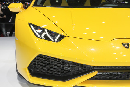Geneva, Switzerland - March 2, 2014: 2014 Lamborghini Huracan LP 610-4 presented on the 84th International Geneva Motor Showのeditorial素材