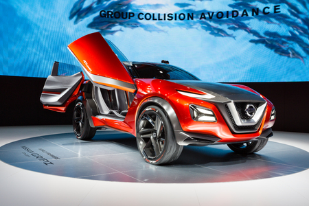 Frankfurt, Deutschland - September 15, 2015: 2015 Nissan Gripz Concept presented on the 66th International Motor Show in the Messe Frankfurtのeditorial素材