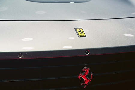 Paris, France - September 29, 2016: 2017 Ferrari GTC4 Lusso T presented on the Paris Motor Show in the Porte de Versaillesのeditorial素材