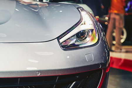 Paris, France - September 29, 2016: 2017 Ferrari GTC4 Lusso T presented on the Paris Motor Show in the Porte de Versaillesのeditorial素材