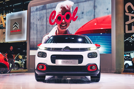 Paris, France - September 29, 2016: 2017 Citroen C3 presented on the Paris Motor Show in the Porte...