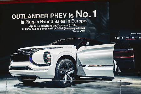 Paris, France - September 29, 2016: 2016 Mitsubishi Ground Tourer Concept presented on the Paris...