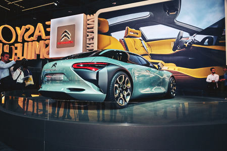 Paris, France - September 29, 2016: 2016 Citroen Experience Concept presented on the Paris Motor Show in the Porte de Versaillesのeditorial素材
