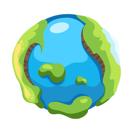 Globe earth planet icon. Cartoon illustrationのイラスト素材