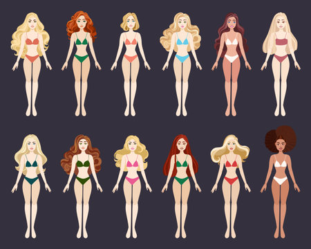 doll set. Fashionable doll collection.のイラスト素材