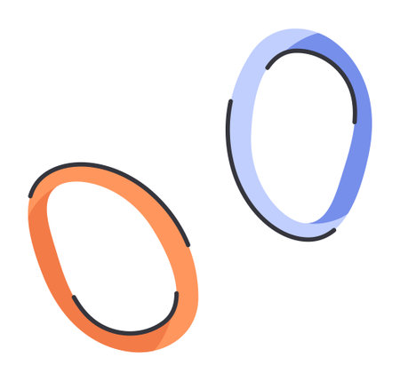 Elastic Hair Ties Accessories in Cartoon Style.のイラスト素材