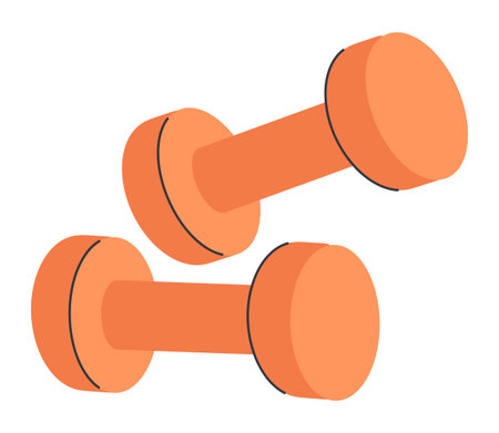 Pair of Dumbbells for Gym in Cartoon Doodle Style.のイラスト素材