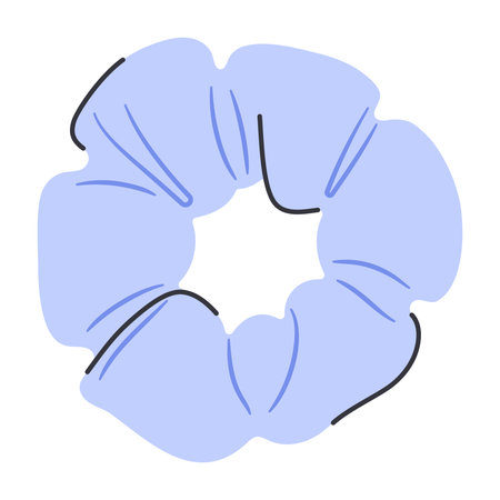 Scrunchie Hair Tie Accessory in Cartoon Style.のイラスト素材
