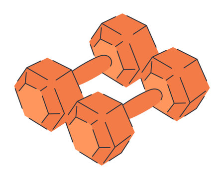 Pair of Dumbbells for Gym in Cartoon Doodle Style.のイラスト素材