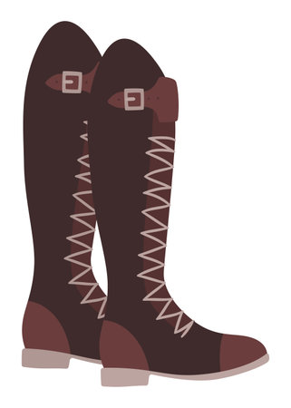 Pair of Leather Cowboy Boots for Horse Riding.のイラスト素材