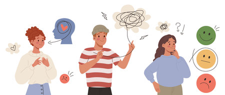 Collection of Emotional Intelligence Scenes.のイラスト素材