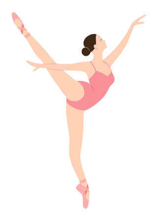 Ballerina Performing Classical Ballet Pose.のイラスト素材
